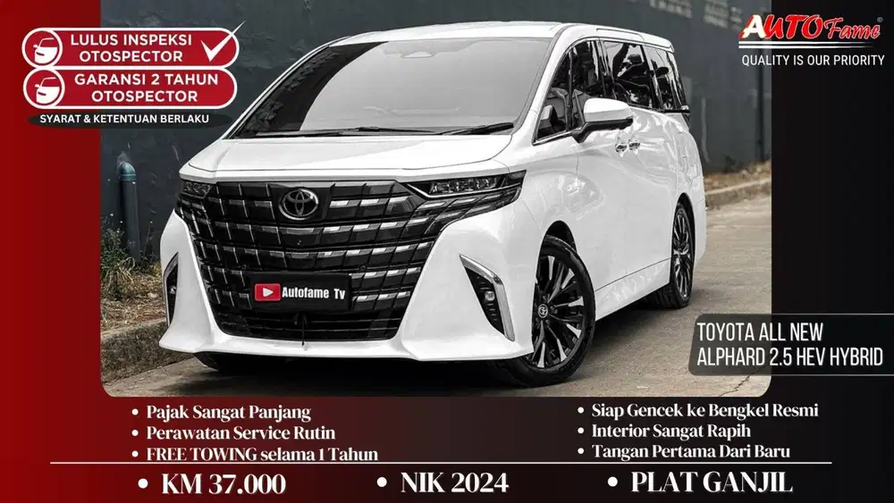 KM37RB Toyota All New Alphard 2.5 HEV Hybrid White On Black NIK 2024 T
