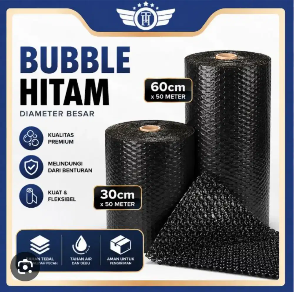 Bubble wrap warna hitam ukuran 2.5 kg sama ukuran 3kg