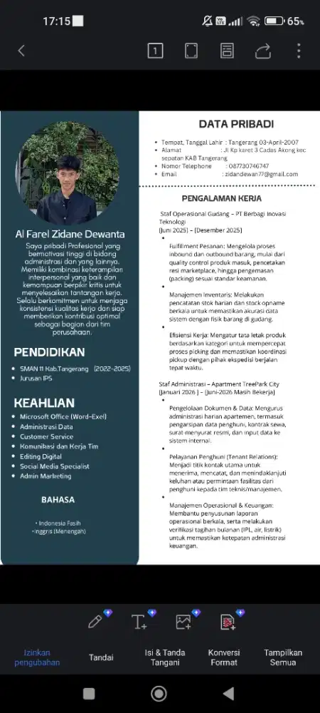 Sedang butuh pekerjaan