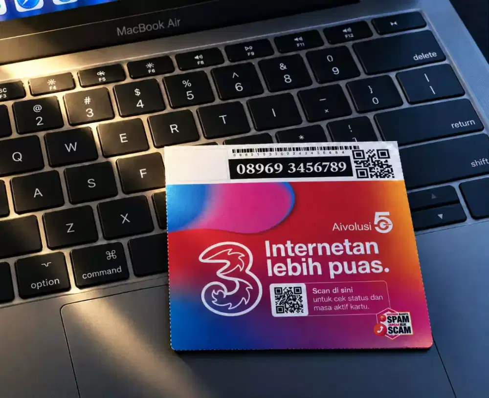 (bisa COD) Nomor CANTIK kartu TRI INDOSAT PRA BAYAR HOKI NAIK 3456789