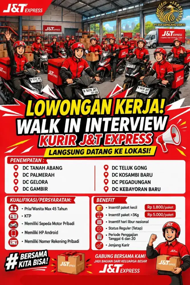 URGENT LOWONGAN KURIR JNT ESPRESS