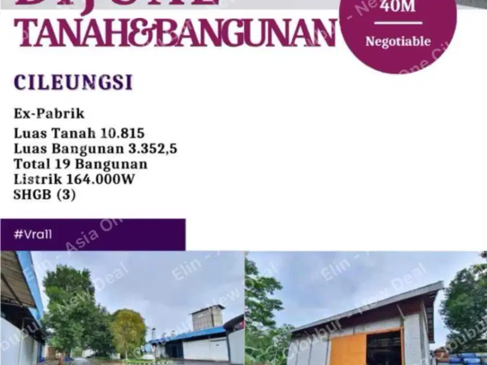 Dijual cepat bekas pabrik cileungsi (nego)