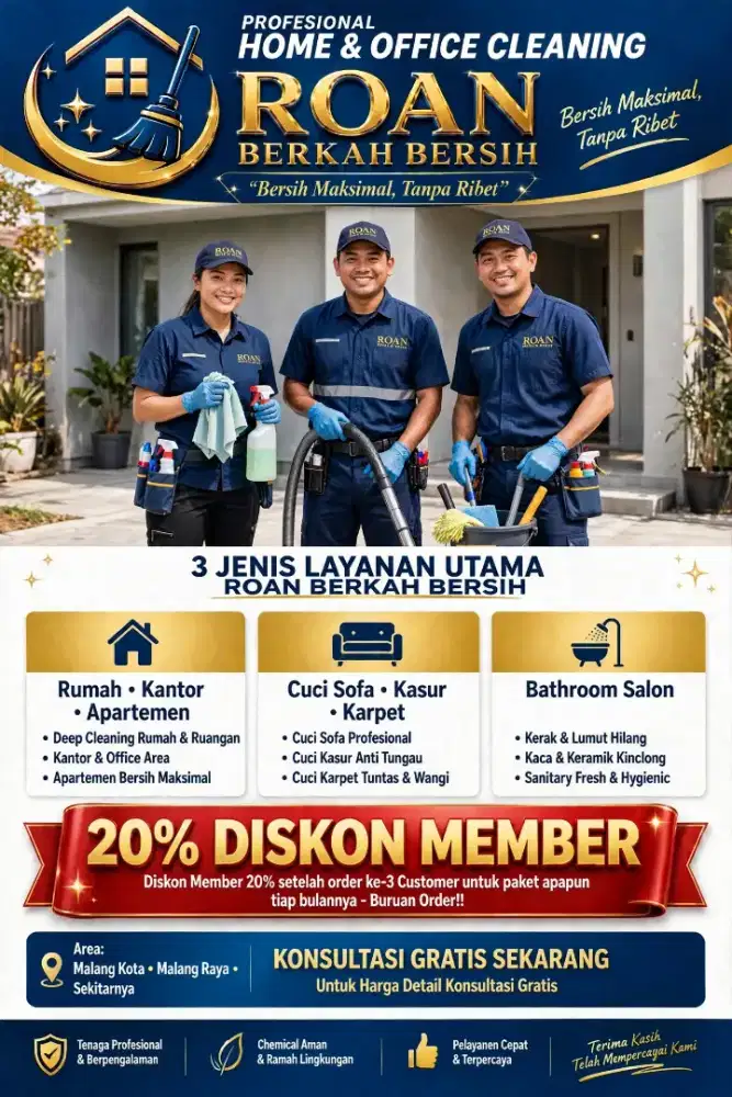 Jasa Cleaning Rumah & Cuci Sofa Kasur Malang - 65RB