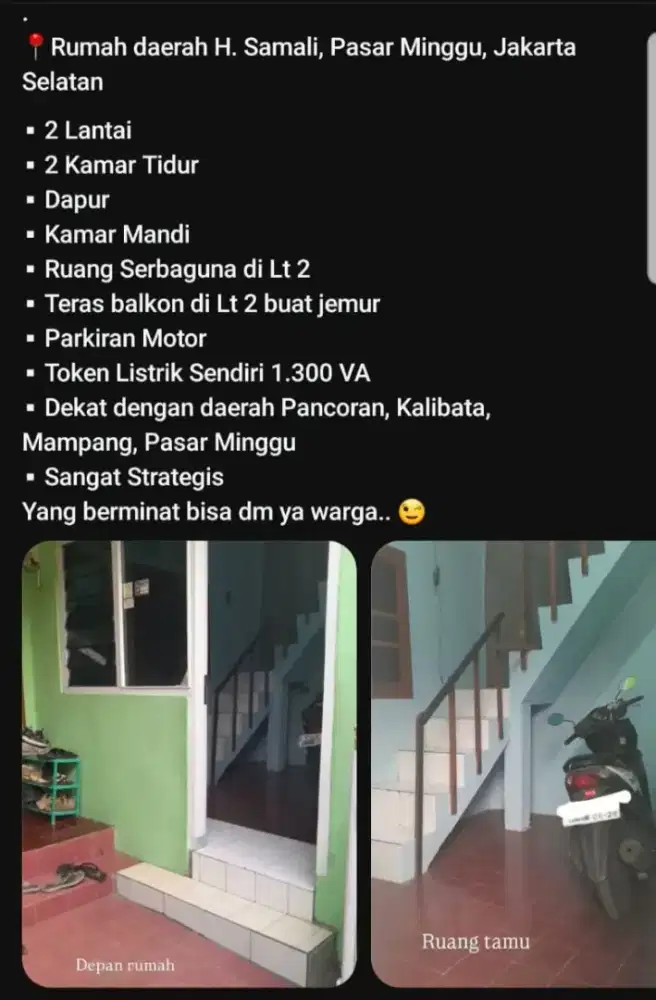 Di kontrakan rumah 2 lantai,