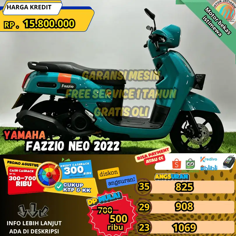 YAMAHA FAZZIO NEO 2022 MOTOR CAKEP PLAT DEPOK DP MURAH DAN ANGSURAN