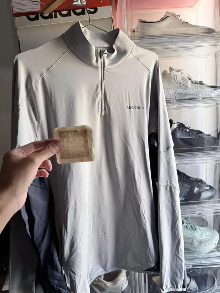 Manors Quarter Zip Tech Mid Layer Blue Long Sleeve Shirt Golf Man