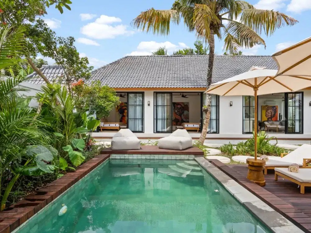 Vila siap huni dengan 2 kamar tidur di kawasan hijau Ubud!