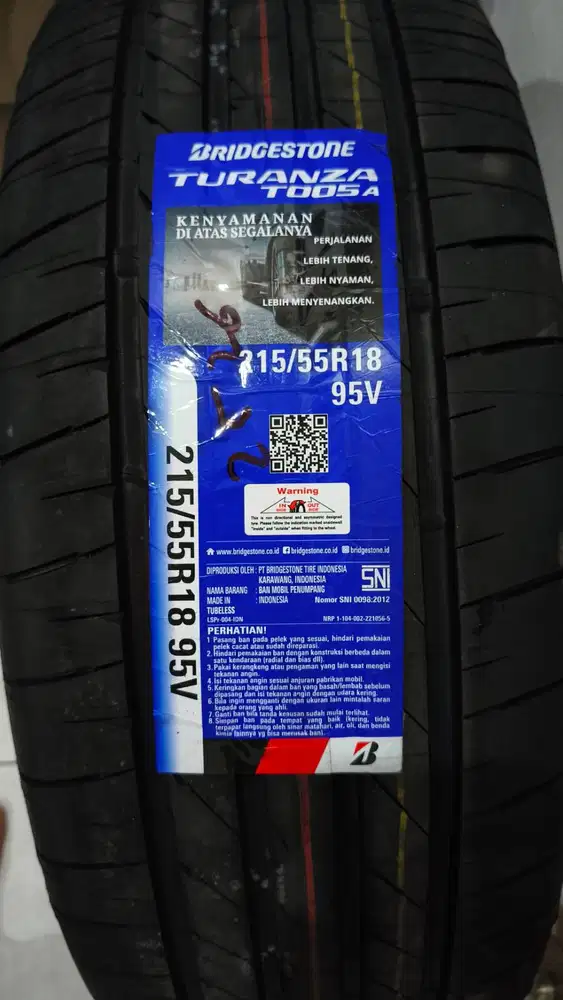 BAN BRIDGESTONE TURANZA T005A 215/55 R18 95V – BARU BELUM TERPAKAI