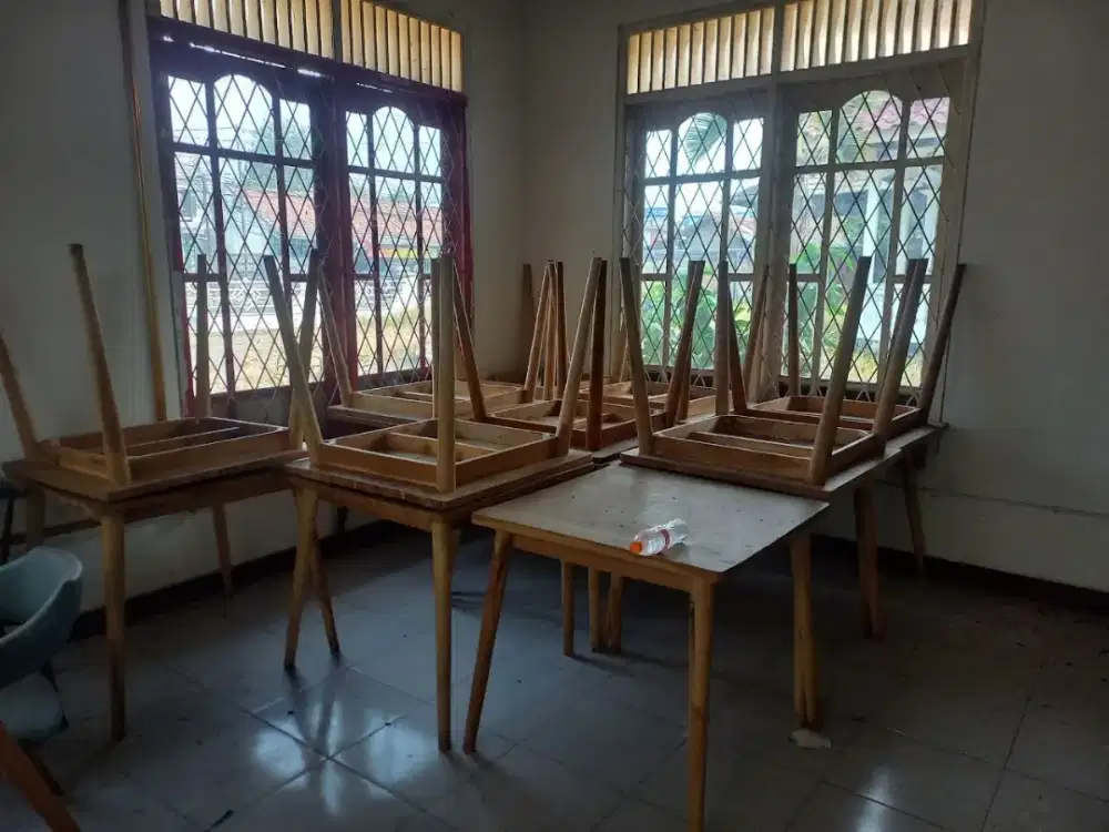 Meja kotak kayu jati ukuran 80x80
