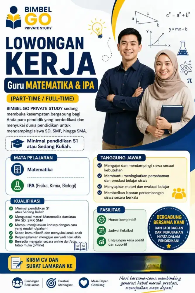 Dibutuhkan SEGERA STAFF BIMBEL