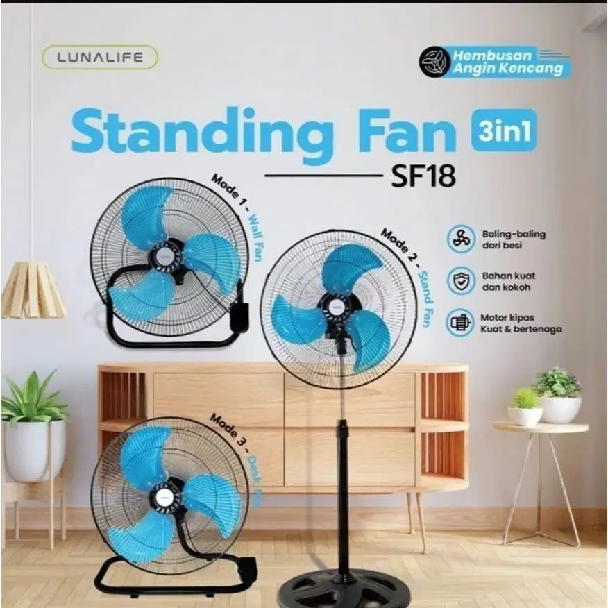 kipas angin berdiri 3 in 1 luna life