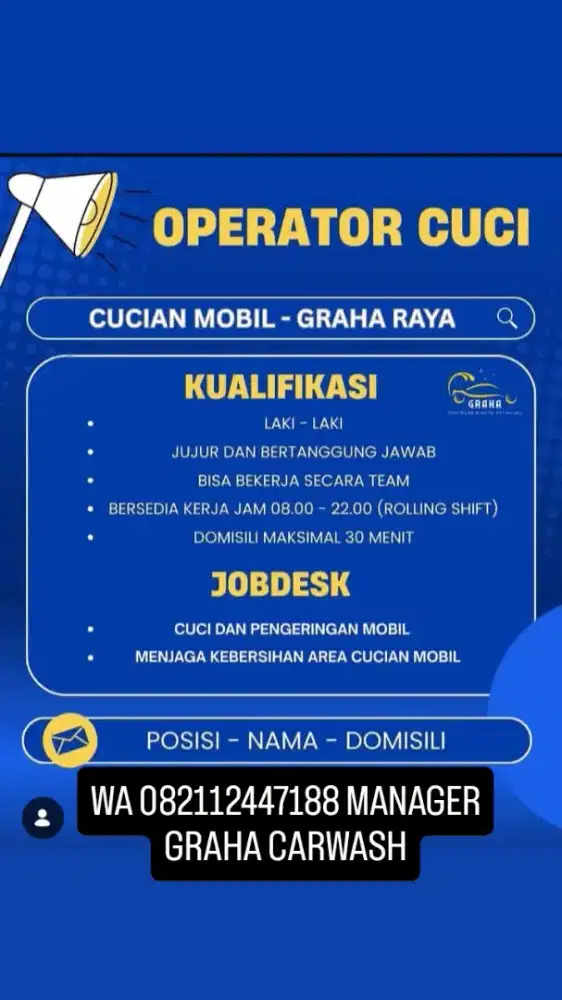 lowongan graha carwash