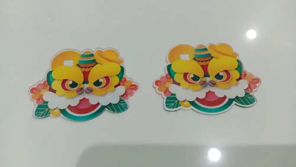 Set Hiasan Akrilik Barong Sai — 2 Buah