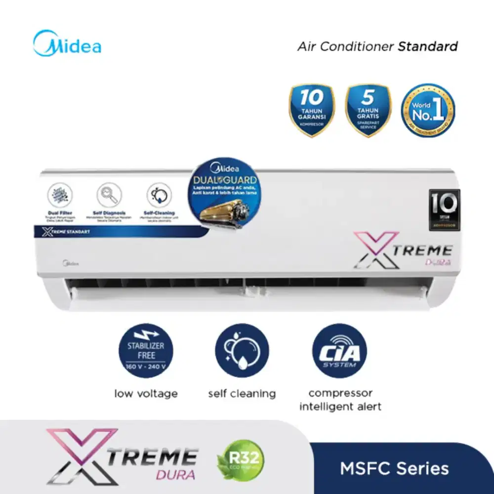 Midea AC 1/2PK kondisi baru, ga jadi pakai