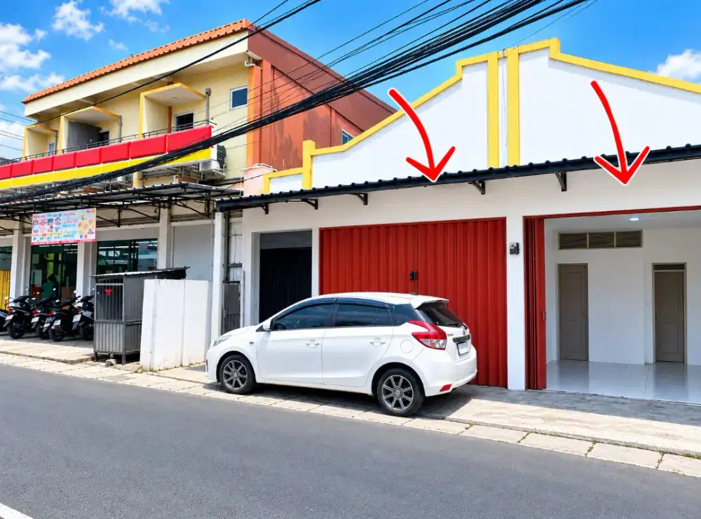 Tanah & Bangunan Pinggir Jalan Samping Alfamart 2 Kios & 3 Kontrakan