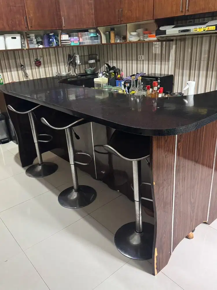meja bar / meja dapur kafe meja kasir coffee shop island table