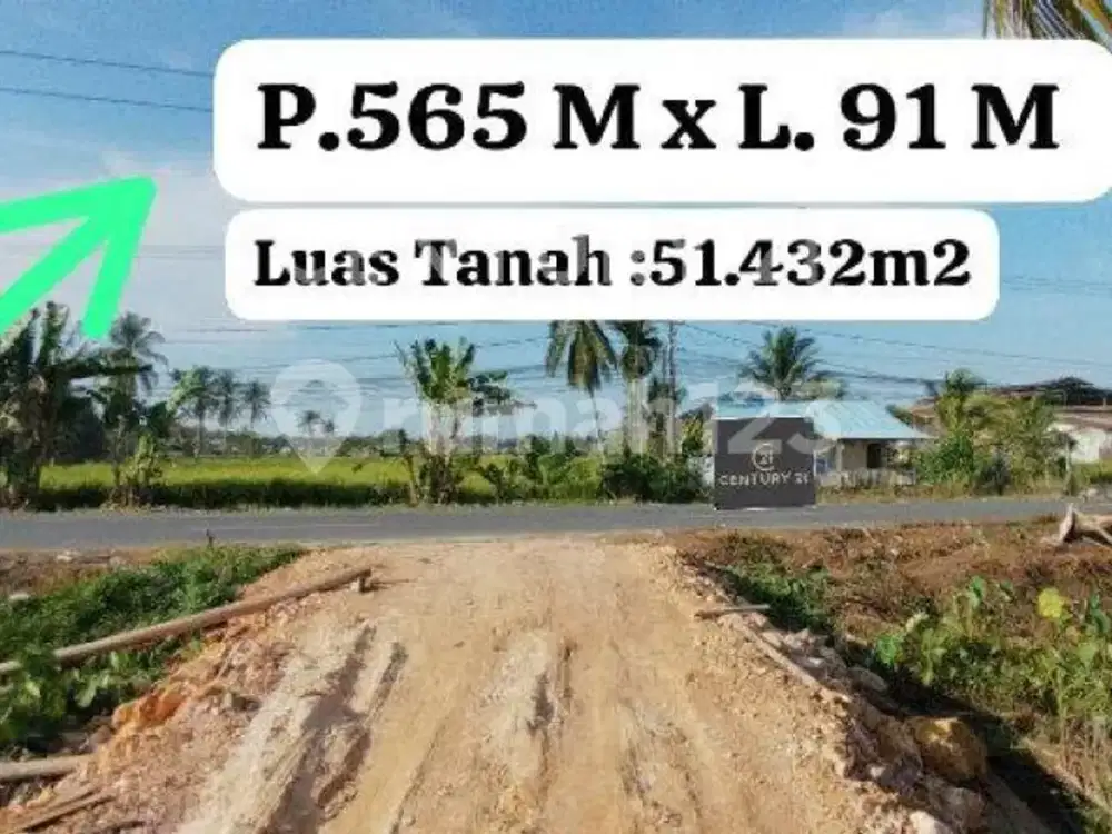 Tanah Luas Tepi Jalan Pal 11 Cocok Utk Ruko & Pergudangan