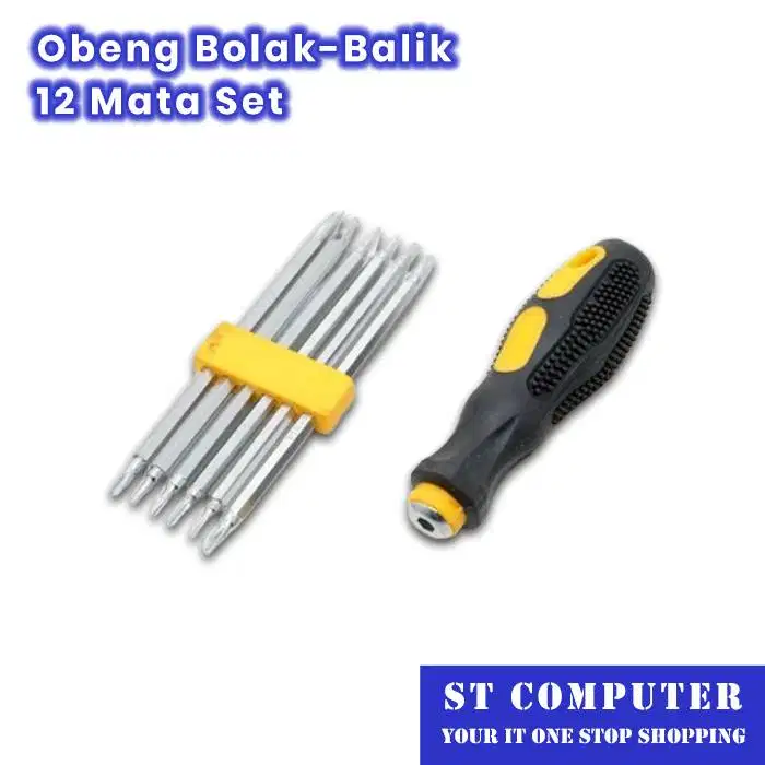 Obeng Bolak-Balik 12 Mata Set