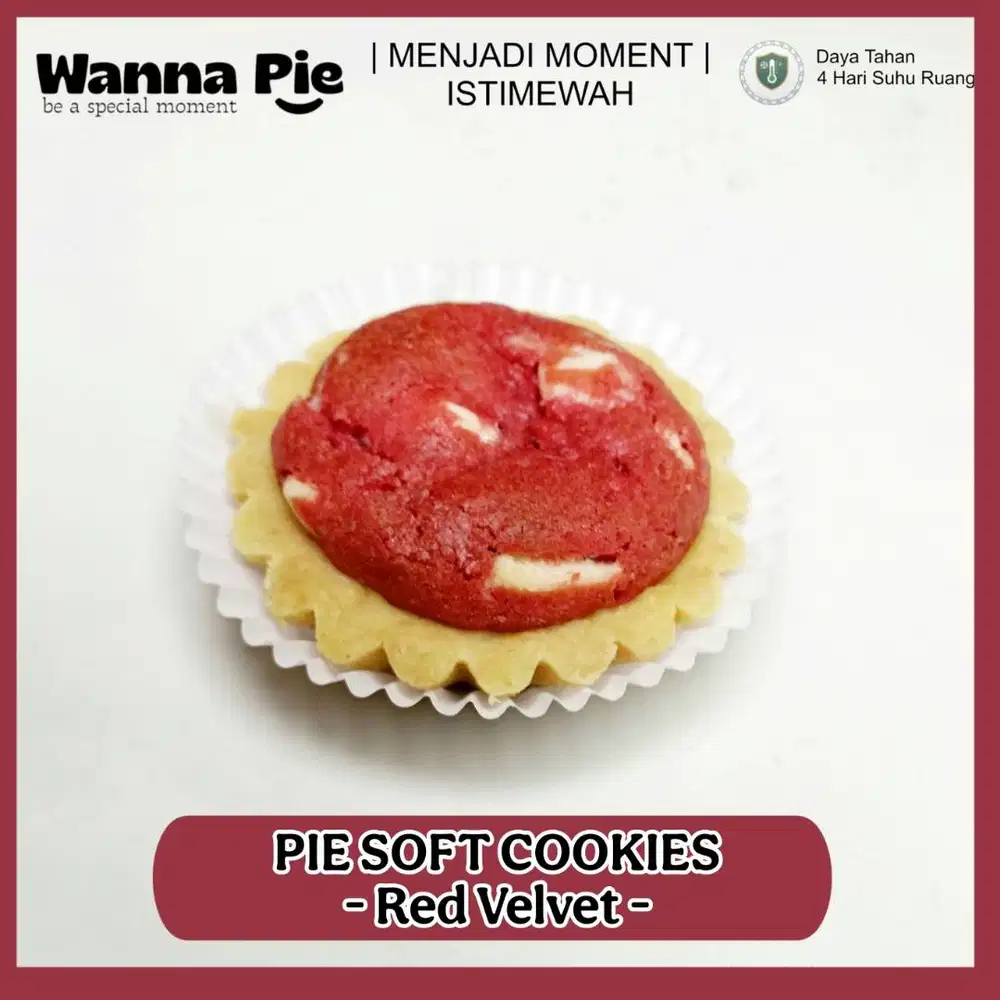 Perpaduan Pai & Soft Cookie Red Velvet Wanna Pie Saila Bakery Surabaya