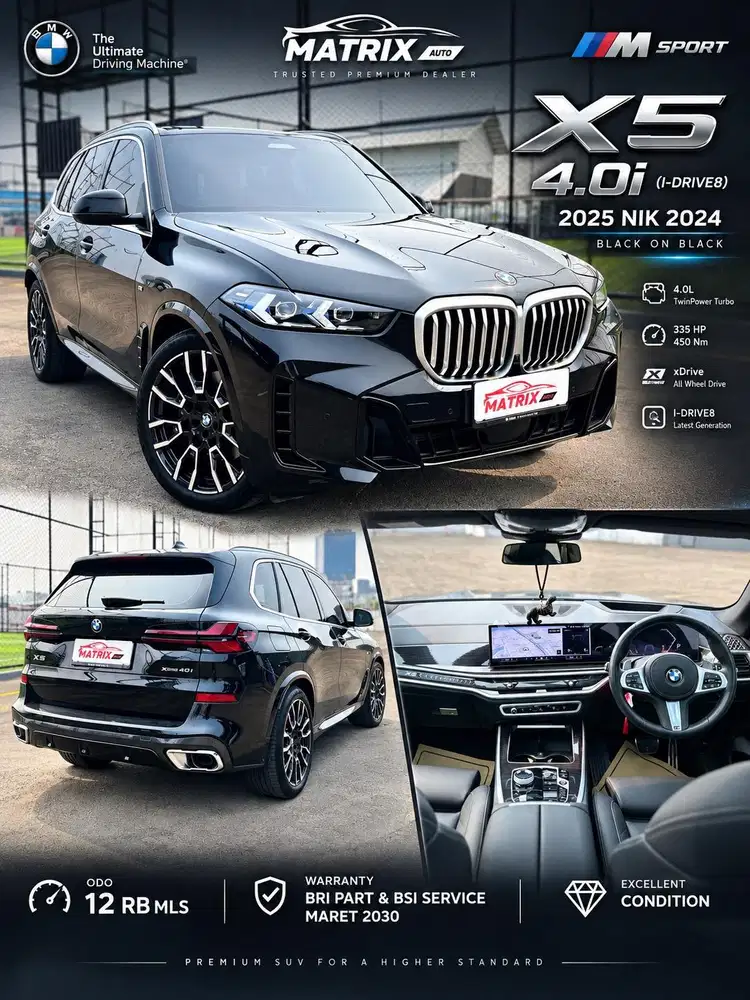 2024[12RBMILES] BMW X5 4.0i MSPORT(i-DRIVE8) | BMW X5 LOW KM TERMURAH