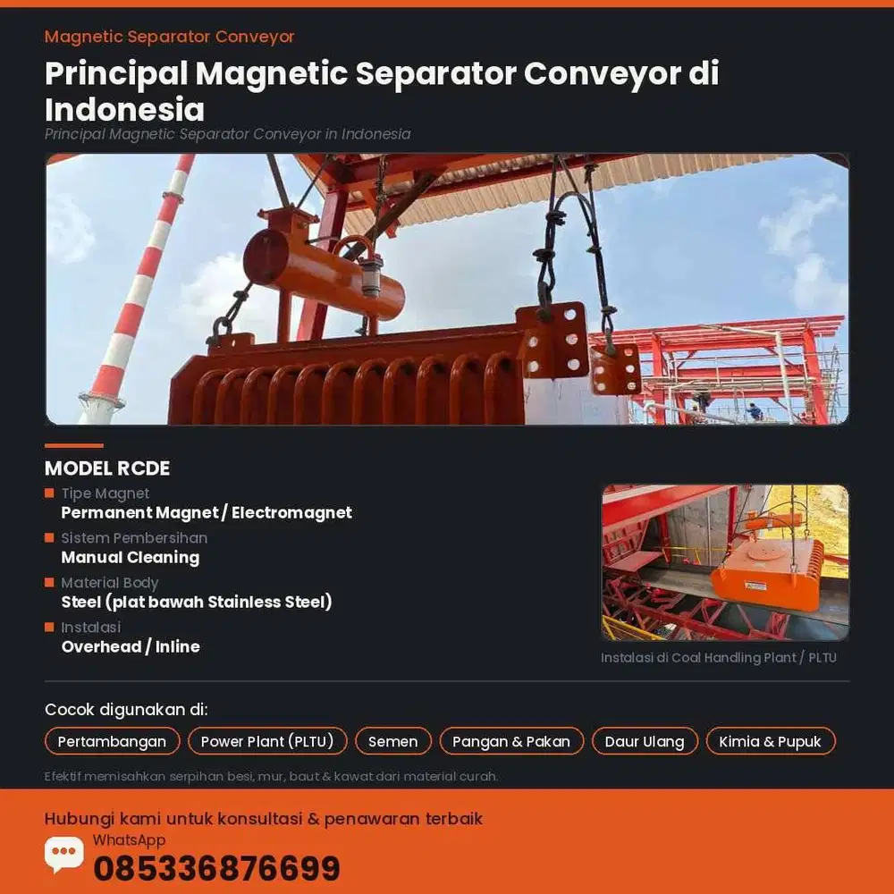 Principal Magnetic Separator Conveyor di Indonesia - MASUSSKITA UNITED