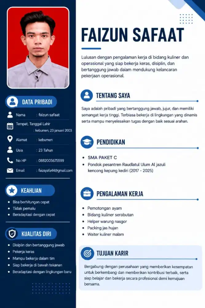 Cari kerja diutamakan ada mess nya