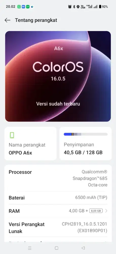 Oppo A6X 4/128 fullshet