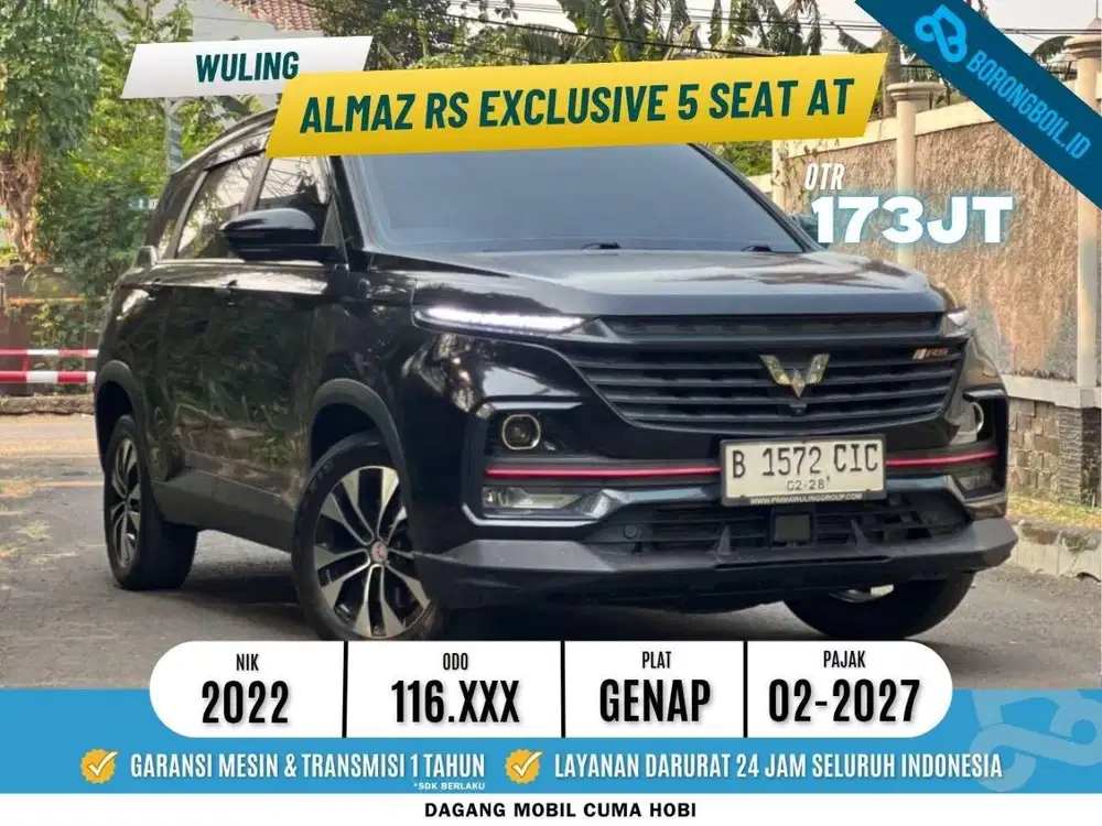 WULING ALMAZ RS EXCLUSIVE 5SEATER 2022 HITAM TERMURAH ISTIMEWA