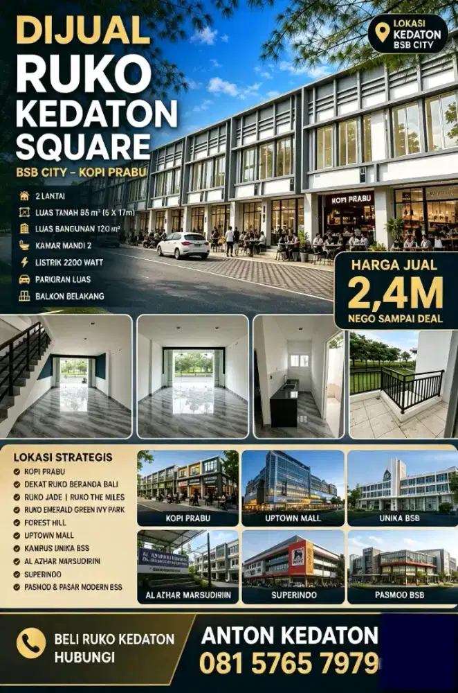 TRMURAH dr developer Rumahtoko kedaton square mansion bsb emerald jade
