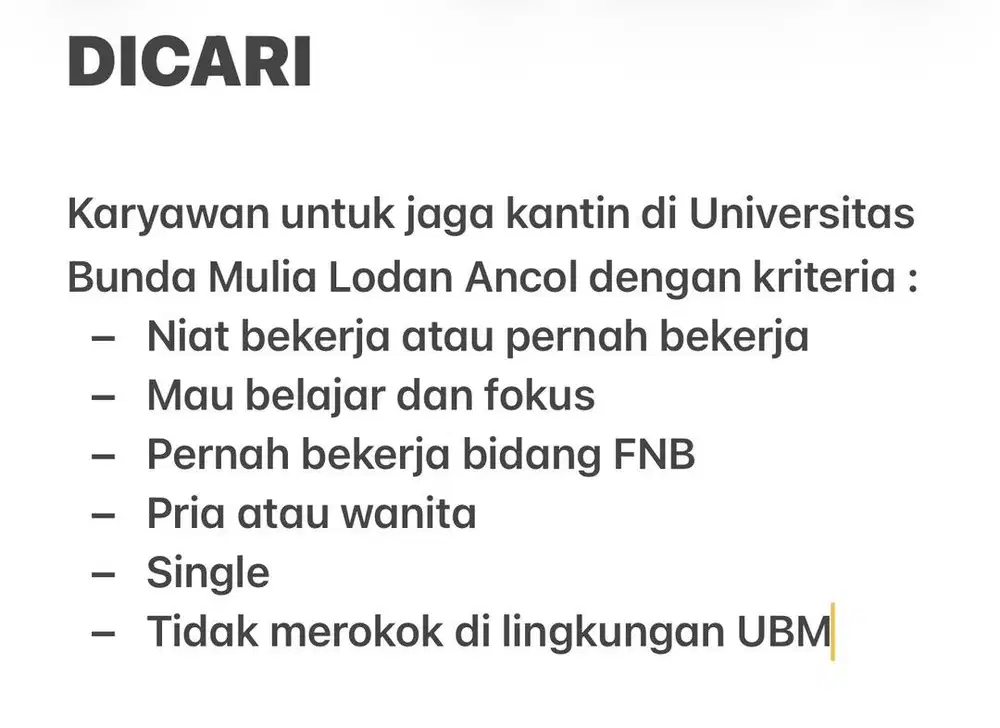 LOKER FNB MINUMAN KOPITIAM