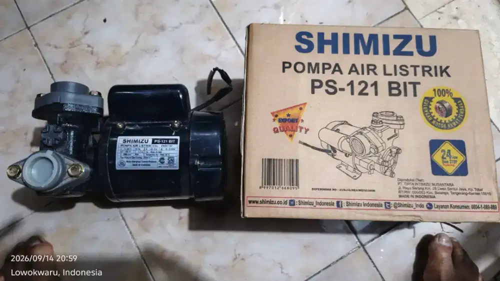 Pompa air Shimizu, bekas. Pemakaian 2 minggu