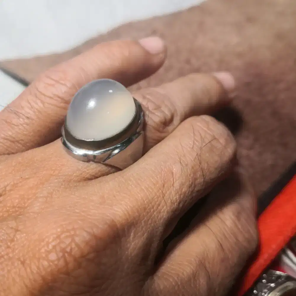 Cincin batu obi kelo leci mumbul ring monel size8