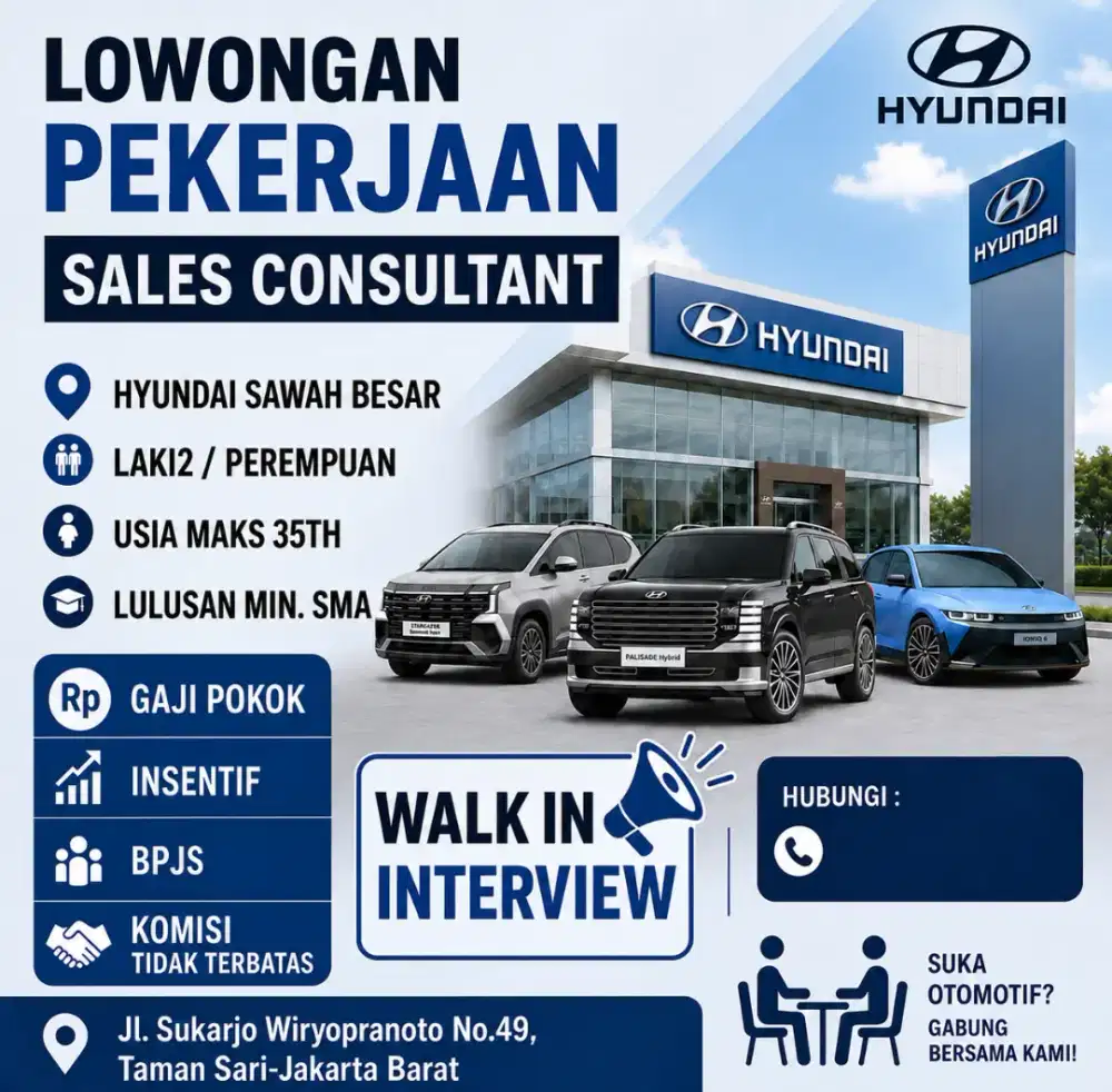 Walk In Interview Sales Mobil Hyundai