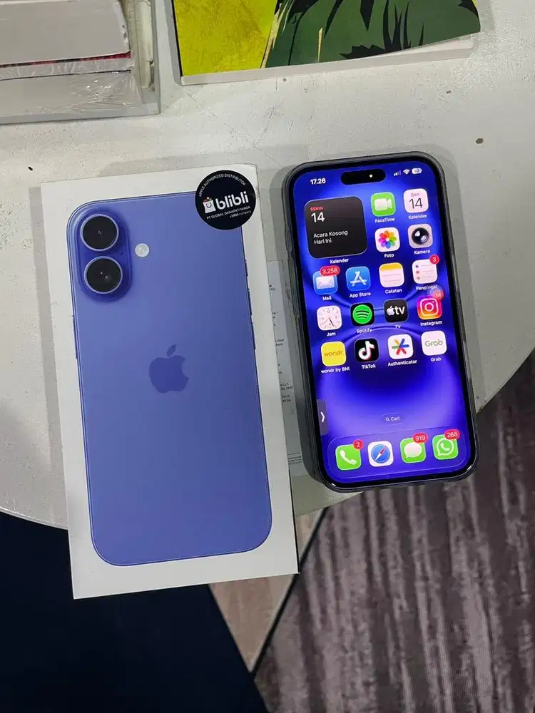 Iphone 16 ultramarine 128 GB ex blibli