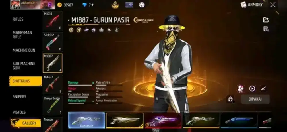 Dijual akun fire free dengan vaulid2 yang begitu bagus dan menarik