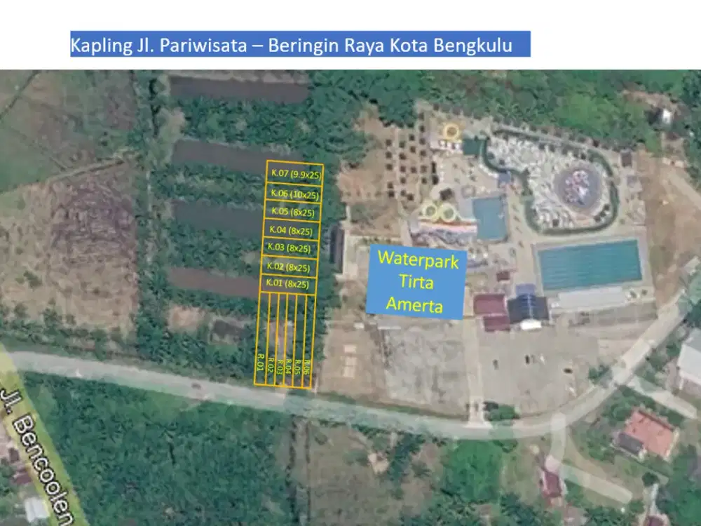 Jual Tanah Kaplingan sebelah Tirta Amerta Waterpark