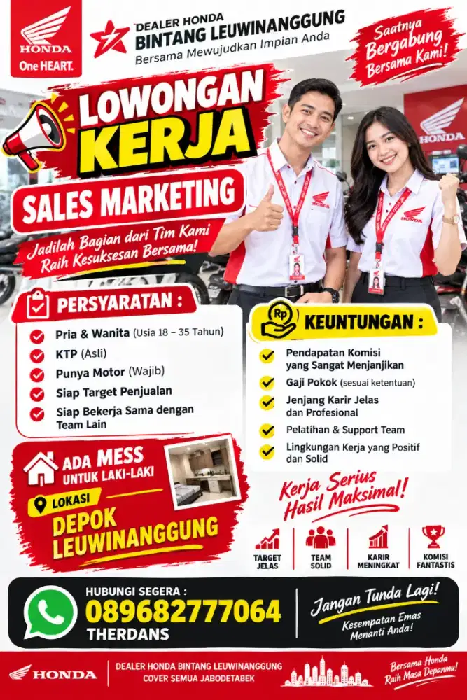 Secepatnya di cari sales marketing handal