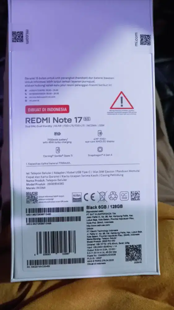 REDMI NOTE 17 5G 6/128