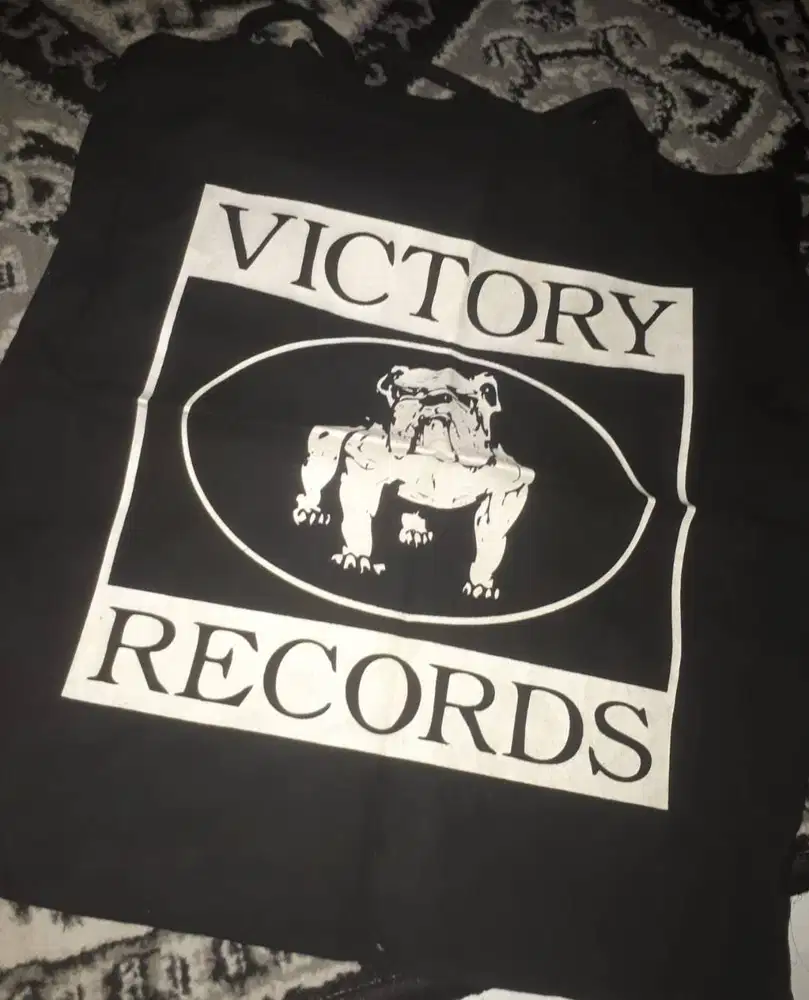 Totebag Vintage Victory Records Logo Bulldog Black