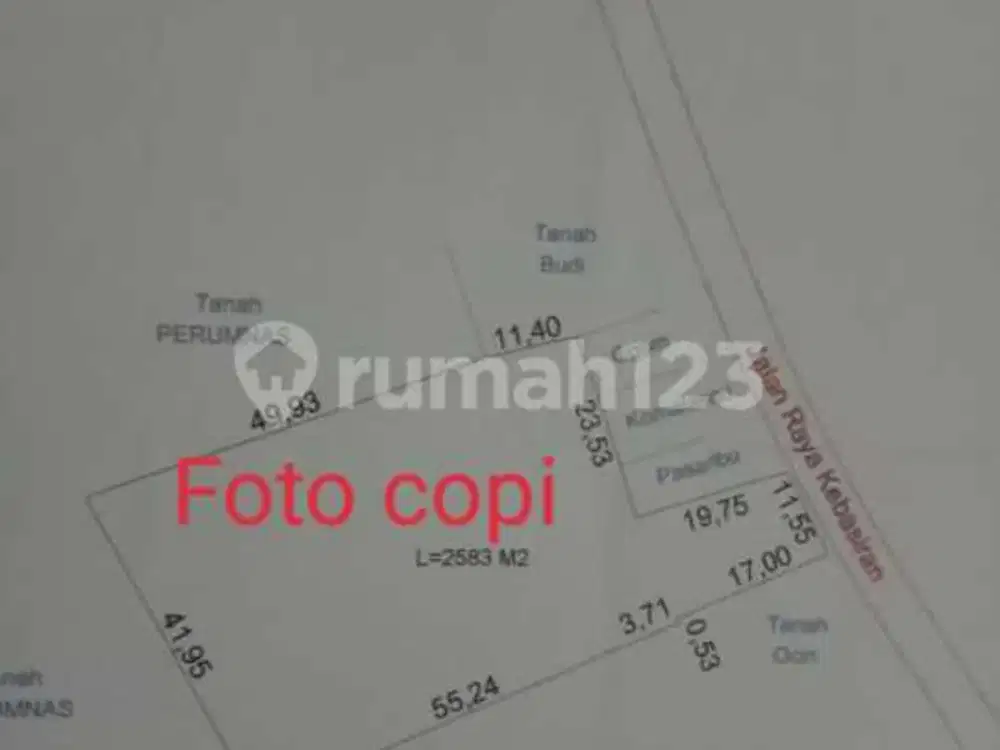 Tanah Strategis 2.583 M2 Dekat Millenium City