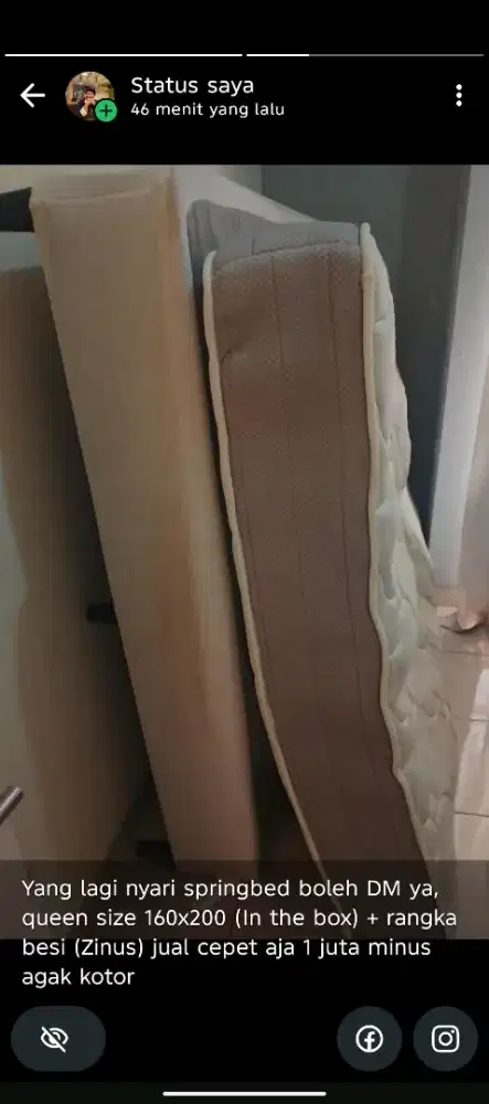 Springbed + Dipan besi No tipu tipu langsung COD