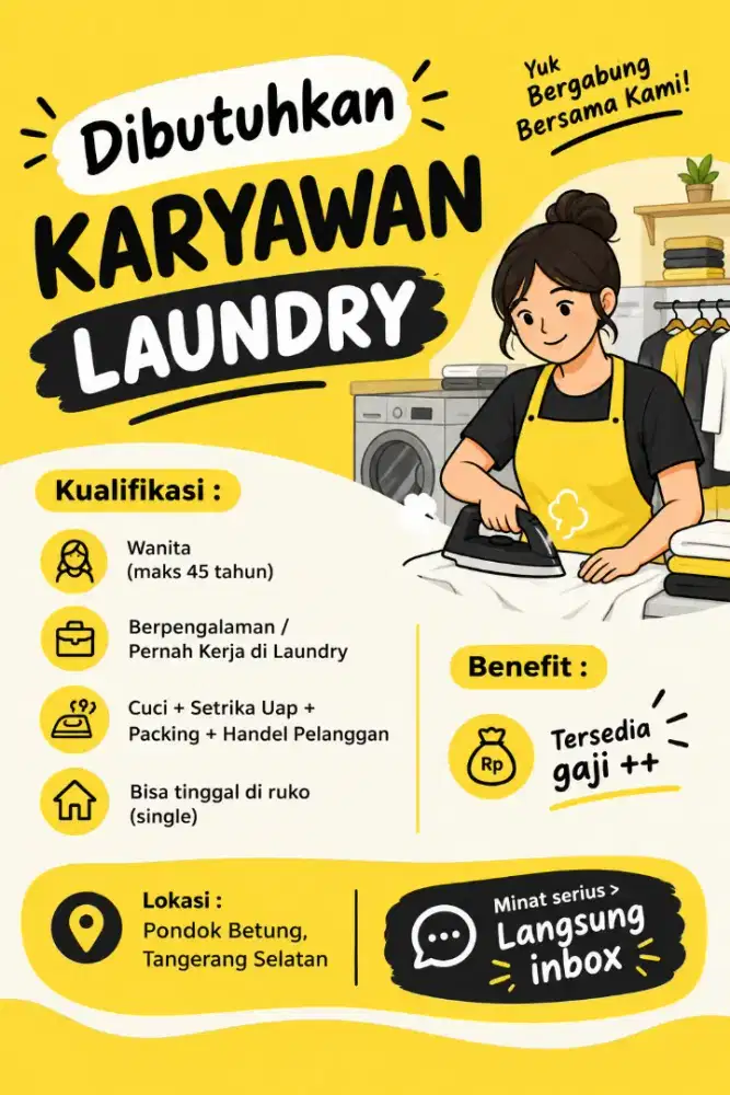 Dicari Karyawan Laundry