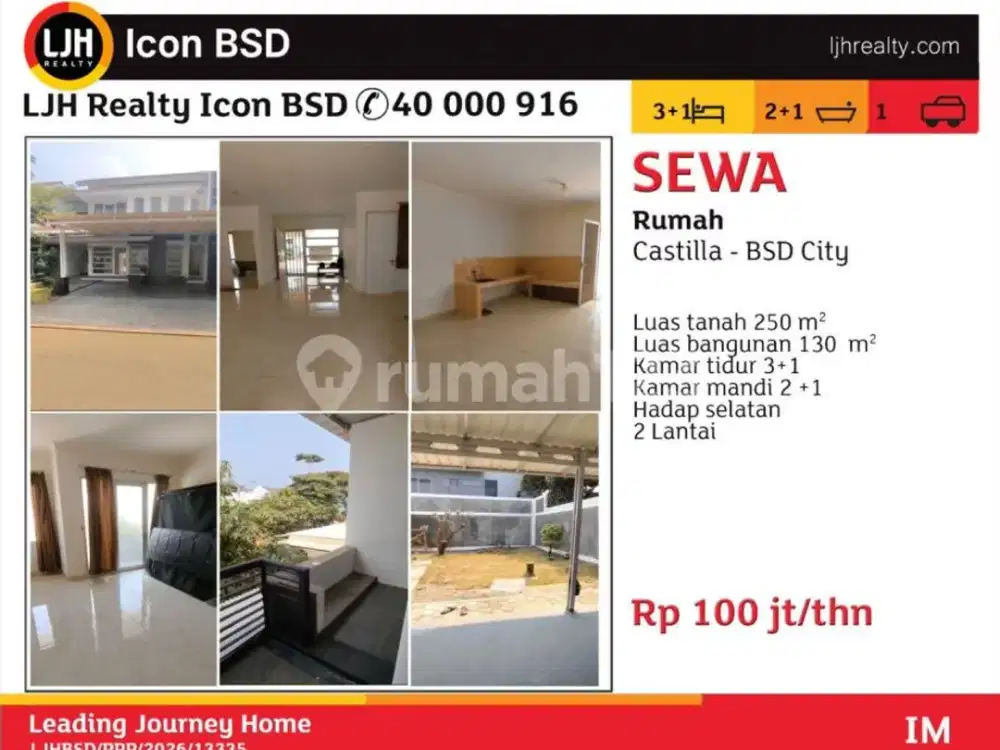 Disewakan Rumah Castilla BSD City