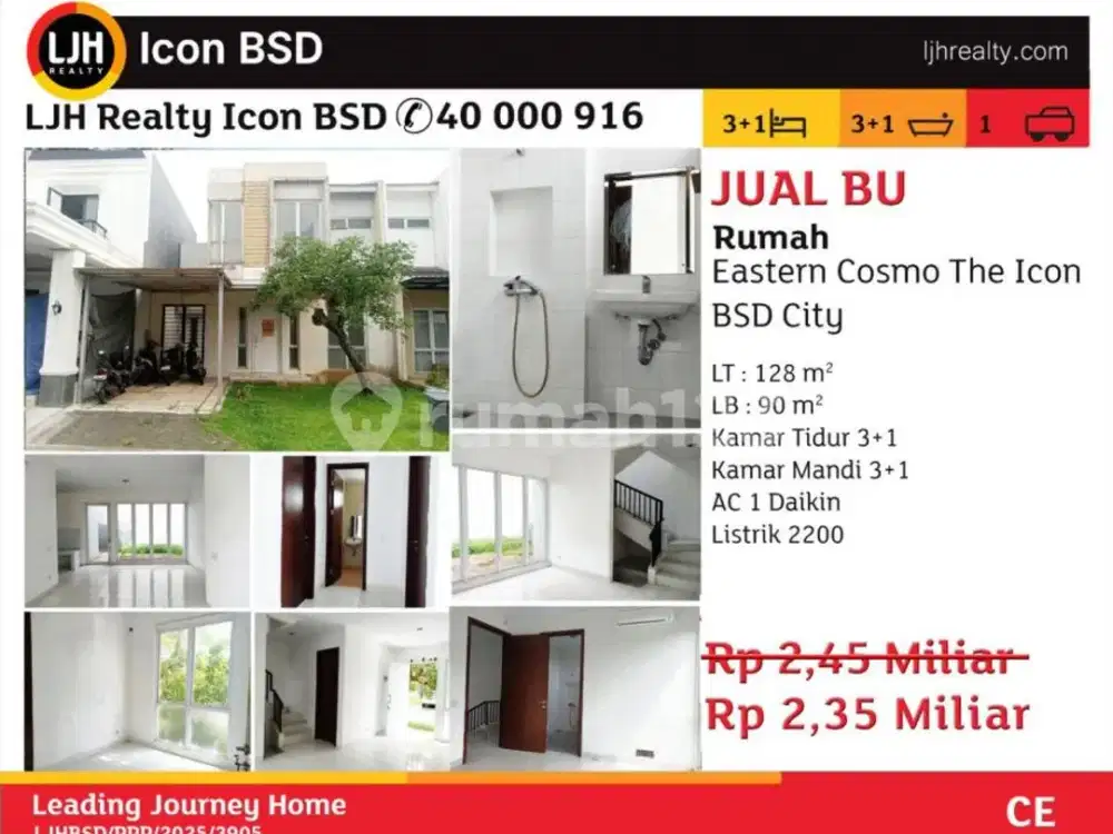 Jual Cepat Rumah Eastern Cosmo The Icon BSD City