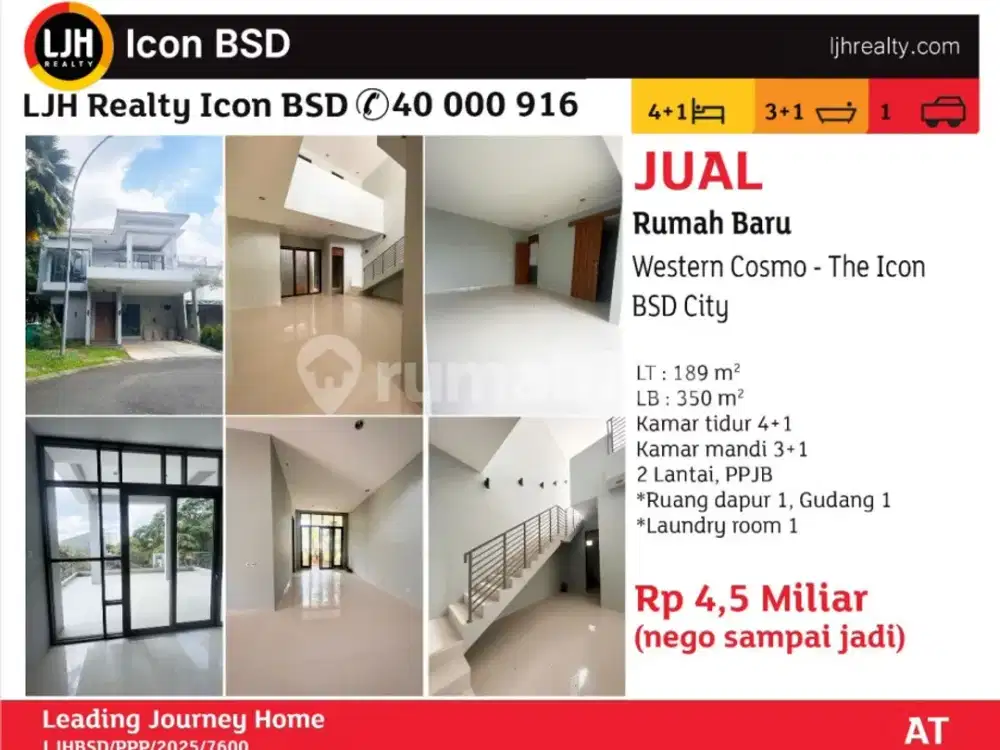 Jual Rumah di Western Cosmo The Icon BSD