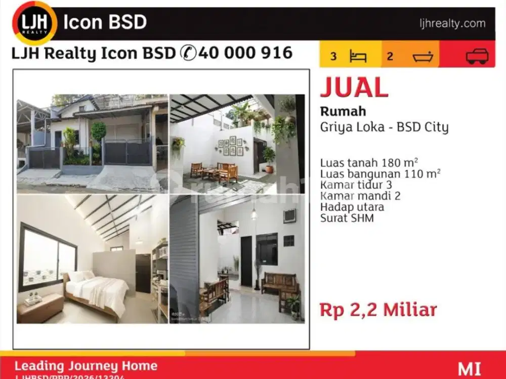 Di Jual Rumah Griya Loka BSD City