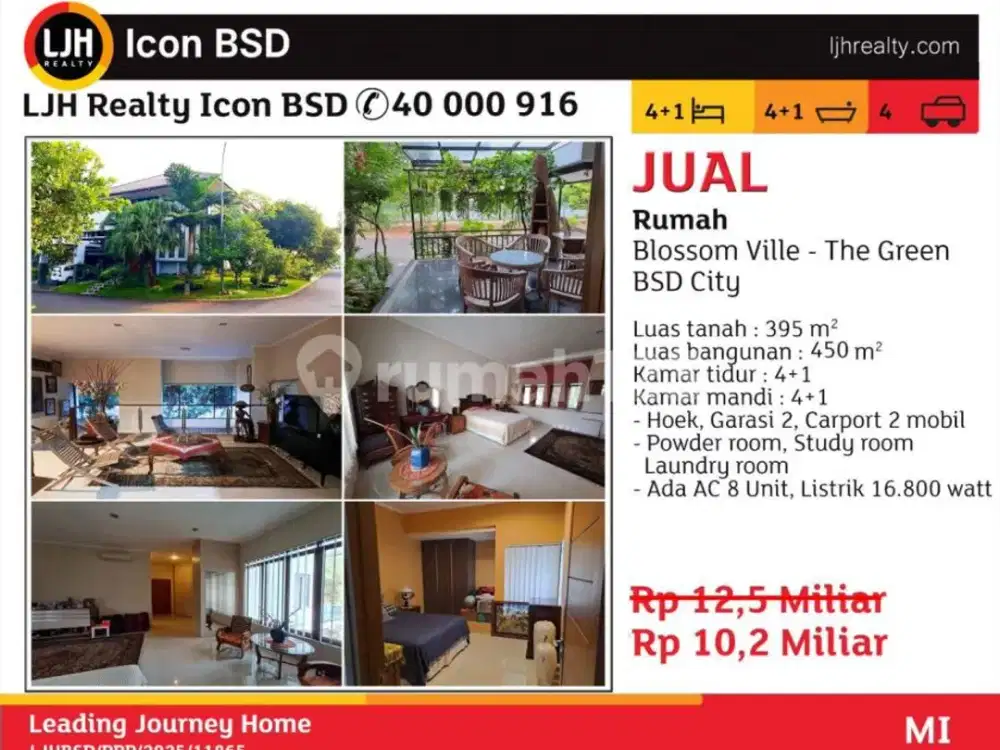 Di Jual Rumah Hunian Blossom Ville The Green BSD City