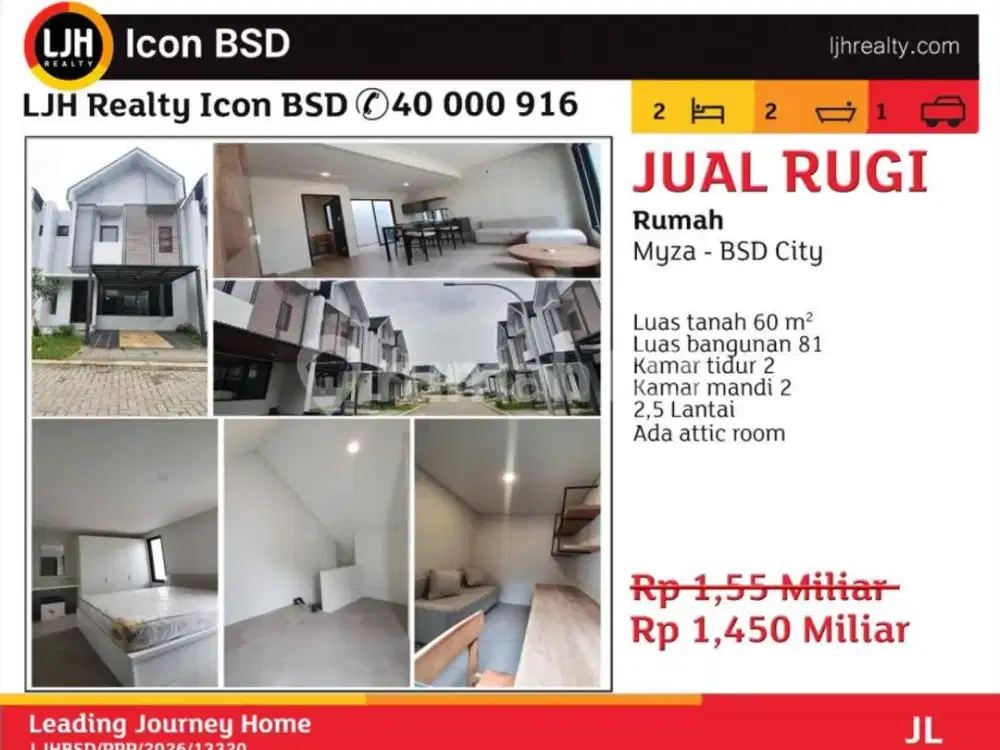 Jual Rugi Rumah Hunian Myza BSD City