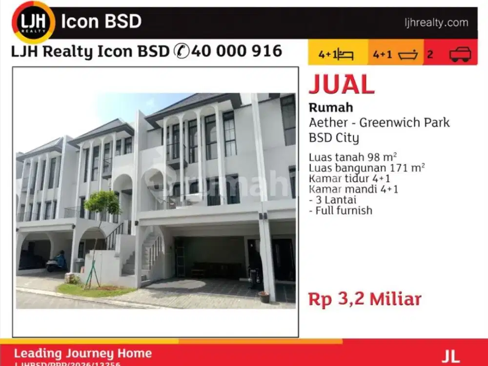 Jual Rumah Aether - Greenwich Park BSD City