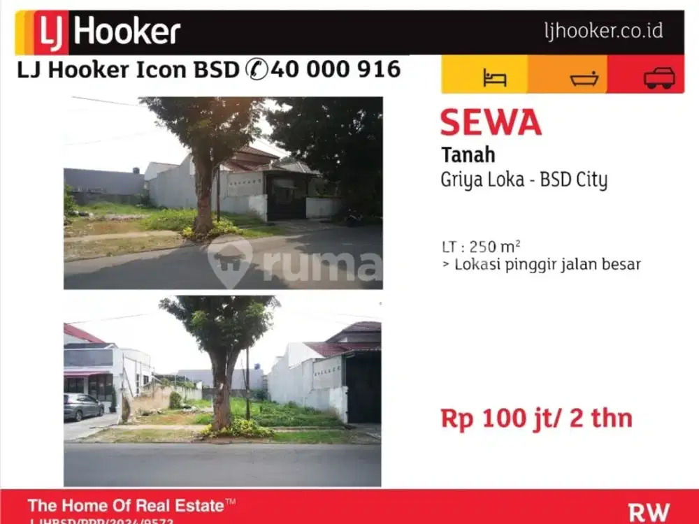 Sewa Tanah Di Jalan Besar Griya Loka Bsd
